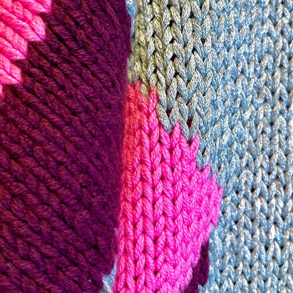 Diane von Furstenberg Zita Intarsia Oversized Sweater in Hexagon Halves Sz M/L - Picture 6 of 8